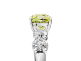 White gold Fancy Yellow Cushion  Cut Five-Stone Prong Set Diamond Ring with Classic Band_37