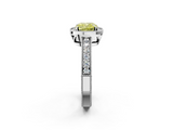 White gold Fancy Yellow Cushion  Cut Halo Diamond Pave Band Ring with Four-Prong Setting_47
