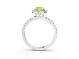 White gold Fancy Yellow Cushion Cut Halo Diamond Pave Band with Prong Setting_39