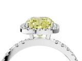 White gold Fancy Yellow Cushion Cut Halo Diamond Pave Band with Prong Setting_40