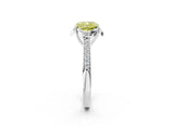 White gold Fancy Yellow Cushion  Cut Halo Diamond Ring with Channel Set Band and Four-Prong Setting_33