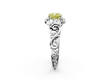 White gold Fancy Yellow Cushion  Cut Halo Diamond Ring with Scrollwork Band and Four-Prong Setting_72