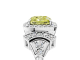 White gold Fancy Yellow Cushion Cut Halo Diamond Split Shank Engagement Ring with Four-Prong Setting_5