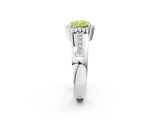 White gold Fancy Yellow Cushion  Cut Halo Pave Band Four-Prong Ring_50