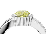 White gold Fancy Yellow Cushion  Cut Halo Pave Band Four-Prong Ring_53
