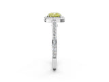 White gold Fancy Yellow Cushion  Cut Halo Pave Split Shank Prong Setting Ring_34