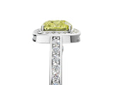 White gold Fancy Yellow Cushion  Cut Halo Pave Split Shank Prong Setting Ring_37