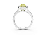White gold Fancy Yellow Cushion Cut Halo Round Diamond Pavé Band with Four-Prong Setting_18