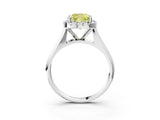 White gold Fancy Yellow Cushion  Cut Halo Solitaire Engagement Ring with Square Band and Four-Prong Setting_15