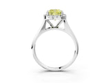 White gold Fancy Yellow Cushion  Cut Halo Solitaire Engagement Ring with Square Band and Four-Prong Setting_15