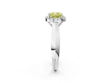 White gold Fancy Yellow Cushion  Cut Halo Solitaire Engagement Ring with Square Band and Four-Prong Setting_92
