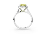 White gold Fancy Yellow Cushion  Cut Halo Solitaire Engagement Ring with Square Band and Four-Prong Setting_93