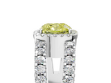 White gold Fancy Yellow Cushion  Cut Halo Split Shank Diamond Ring with Four-Prong Setting_50