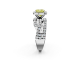 White gold Fancy Yellow Cushion  Cut Halo Split Shank Prong Setting Ring_63