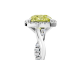 White gold Fancy Yellow Cushion  Cut Halo Twisted Band Four-Prong Ring_25