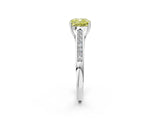 White gold Fancy Yellow Cushion Cut Solitaire Cathedral Diamond Engagement Ring with Channel-Set Band and Four-Prong Setting_17