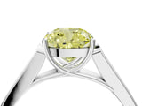 White gold Fancy Yellow Cushion Cut Solitaire Cathedral Diamond Engagement Ring with Channel-Set Band and Four-Prong Setting_19