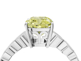White gold Fancy Yellow Cushion Cut Solitaire Diamond Ring with Infinity Twist Band and Four-Prong Setting_16