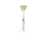 White gold Fancy Yellow Cushion Cut Solitaire Diamond Ring with Six-Prong Setting and Classic Band_135