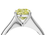 White gold Fancy Yellow Cushion Cut Solitaire Diamond Ring with Six-Prong Setting and Classic Band_16