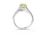 White gold Fancy Yellow Cushion Cut Solitaire Diamond Ring with Six-Prong Setting and Classic Band_39
