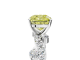 White gold Fancy Yellow Cushion  Cut Solitaire Diamond Twisted Band with Pave Setting_64