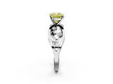 White gold Fancy Yellow Cushion  Cut Solitaire Diamond with Side Stones on Criss-Cross Band and Four-Prong Setting_5