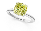 White gold Fancy Yellow Cushion  Cut Solitaire Engagement Ring with Four-Prong Setting and Classic Band_21