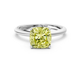 White gold Fancy Yellow Cushion  Cut Solitaire Engagement Ring with Four-Prong Setting and Classic Band_21