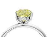 White gold Fancy Yellow Cushion  Cut Solitaire Engagement Ring with Four-Prong Setting and Classic Band_25