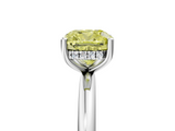 White gold Fancy Yellow Cushion  Cut Solitaire Engagement Ring with Four-Prong Setting and Classic Band_26