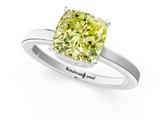 White gold Fancy Yellow Cushion  Cut Solitaire Engagement Ring with Four-Prong Setting on a Classic Band_21