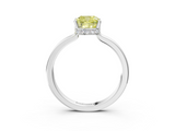 White gold Fancy Yellow Cushion  Cut Solitaire Engagement Ring with Four-Prong Setting on a Classic Band_23