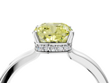 White gold Fancy Yellow Cushion  Cut Solitaire Engagement Ring with Four-Prong Setting on a Classic Band_24