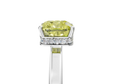 White gold Fancy Yellow Cushion  Cut Solitaire Engagement Ring with Four-Prong Setting on a Classic Band_25