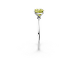 White gold Fancy Yellow Cushion  Cut Solitaire Engagement Ring with Thin Band and Four-Prong Setting_5