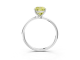 White gold Fancy Yellow Cushion  Cut Solitaire Engagement Ring with Thin Band and Four-Prong Setting_6