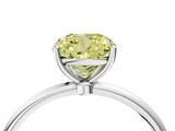 White gold Fancy Yellow Cushion  Cut Solitaire Engagement Ring with Thin Band and Four-Prong Setting_7