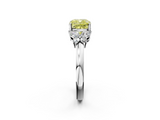 White gold Fancy Yellow Cushion  Cut Solitaire Floral Diamond Ring with Four-Prong Setting_38