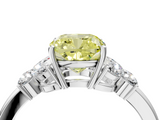 White gold Fancy Yellow Cushion  Cut Solitaire Floral Diamond Ring with Four-Prong Setting_41