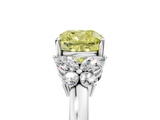White gold Fancy Yellow Cushion  Cut Solitaire Floral Diamond Ring with Four-Prong Setting_42