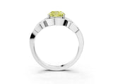White gold Fancy Yellow Cushion Cut Solitaire Intertwined Band Prong Setting Ring_3