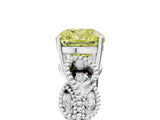 White gold Fancy Yellow Cushion Cut Solitaire Milgrain Leaf Band with Prong Setting_17