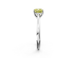 White gold Fancy Yellow Cushion  Cut Solitaire Ring with Cathedral Band and Four-Prong Setting_75