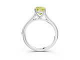 White gold Fancy Yellow Cushion  Cut Solitaire Ring with Cathedral Band and Four-Prong Setting_75