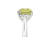 White gold Fancy Yellow Cushion  Cut Solitaire Ring with Cathedral Band and Four-Prong Setting_77