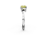 White gold Fancy Yellow Cushion  Cut Solitaire Ring with Four-Prong Setting and Classic Band_26