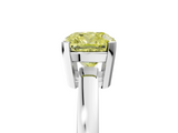 White gold Fancy Yellow Cushion  Cut Solitaire Ring with Four-Prong Setting and Classic Band_29