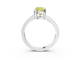 White gold Fancy Yellow Cushion  Cut Solitaire Ring with Four-Prong Setting and Classic Band_31
