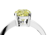 White gold Fancy Yellow Cushion  Cut Solitaire Ring with Four-Prong Setting and Classic Band_32